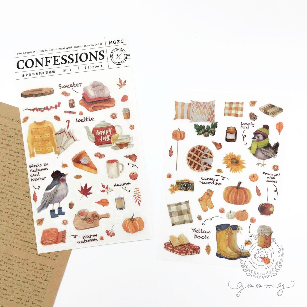 2枚入りシールシート autumn <S310>