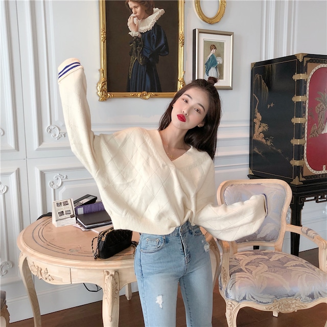 2wayコーデ ライン入りvネックニット オフショルニット セーター ショート丈 肩紐 ストラップ付 カジュアル セクシー ルーズ スクールテイスト 秋冬 B1099 K M Base 2wayコーデ ライン入りvネックニット オフショルニット セーター ショート丈 肩紐 ストラップ付 カジュアル セクシー ルーズ スクールテイスト 秋冬 B1099 K M Base