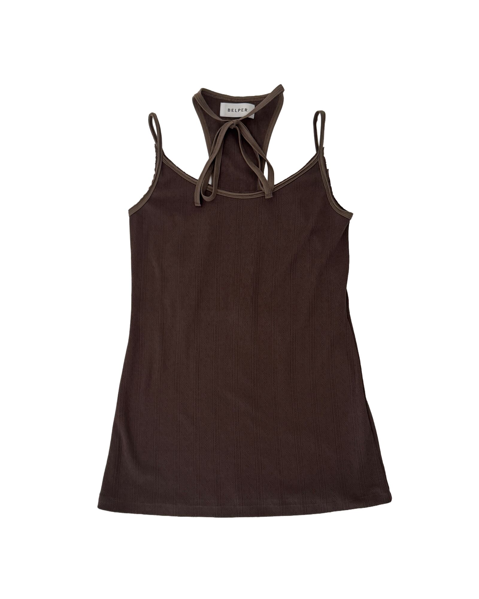 【 BELPER 】27SS PRE ODER "RIBBED JERSEY LAYERED CAMISOLE"(デポジット30%表記)