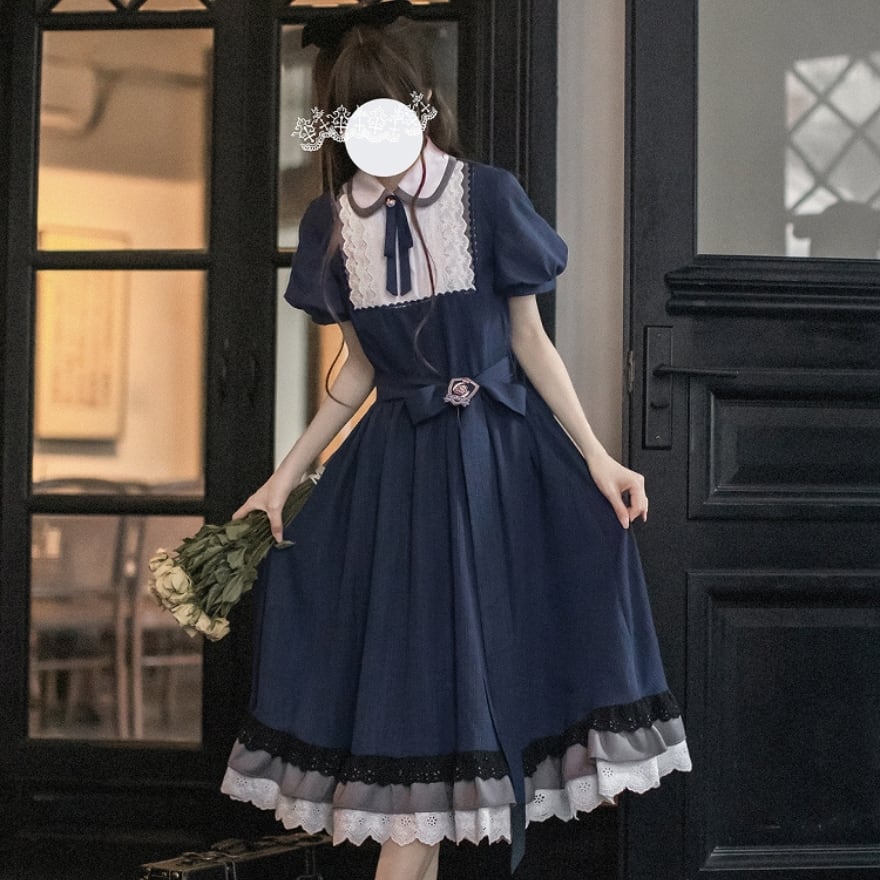 クラロリ セットアップ 3点 ネックブローチ×フリル お嬢様風｜WithU