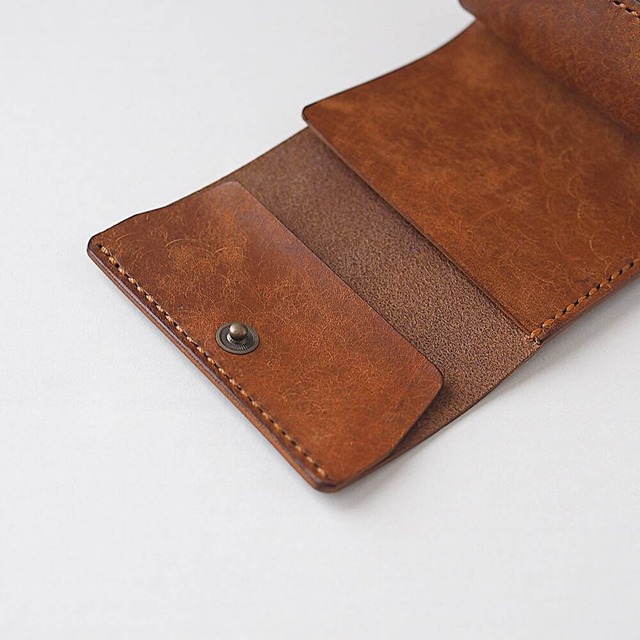使いやすい 三つ折り財布 【 ブラウン 】 レディース メンズ ブランド 鍵 小さい レザー 革 ハンドメイド 手縫い