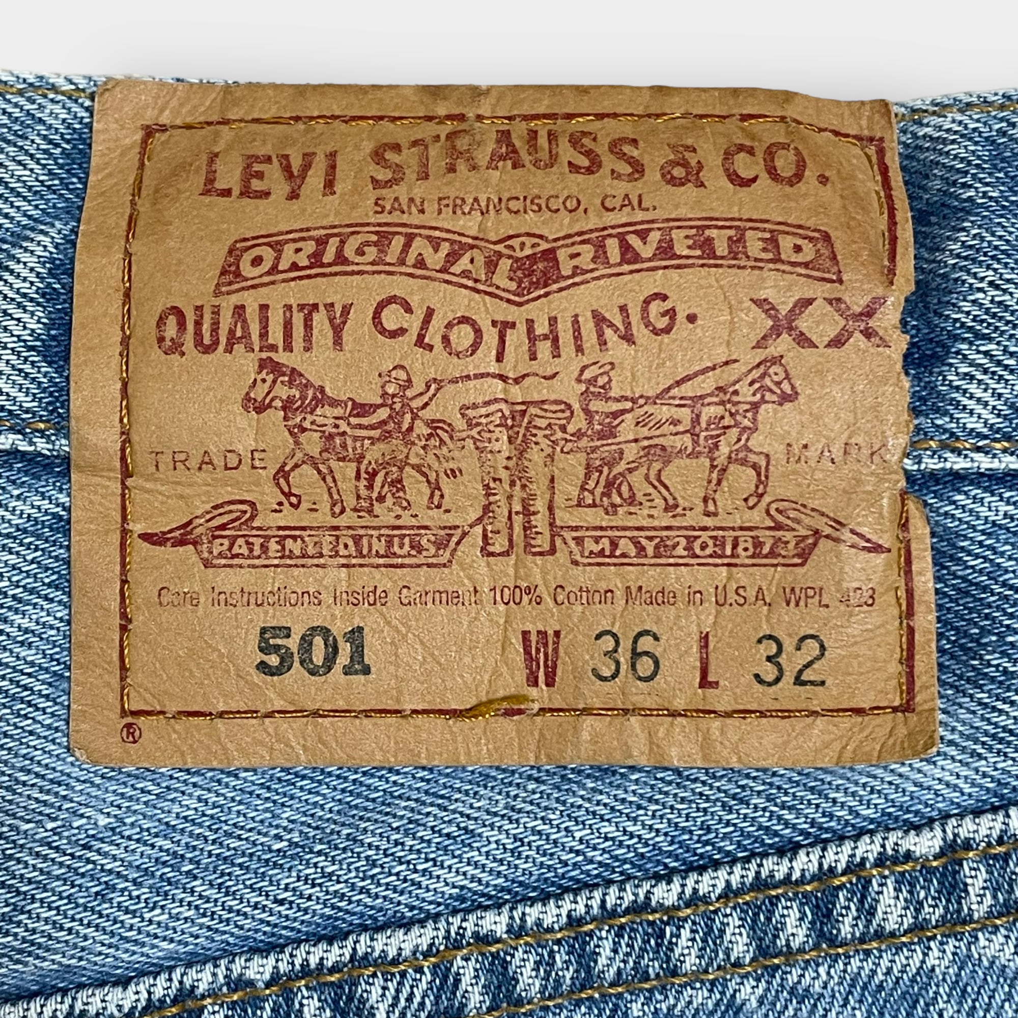 LEVI'S】90s USA製 501 デニム ジーンズ ジーパン W36 L32 ボタン裏