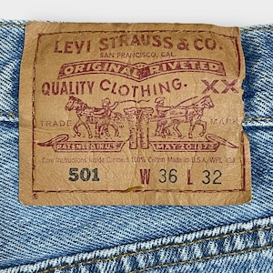 【LEVI'S】90s USA製 501 デニム ジーンズ ジーパン W36 L32 ボタン裏 刻印 520 ボタンフライ エルパソ工場 リーバイス 1995年 ビッグサイズ us古着