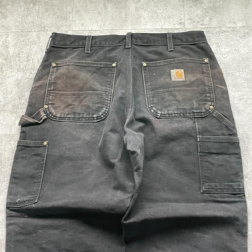 00s USA製 ブラック ダブルニー Carhartt カーハート 詳細写真12