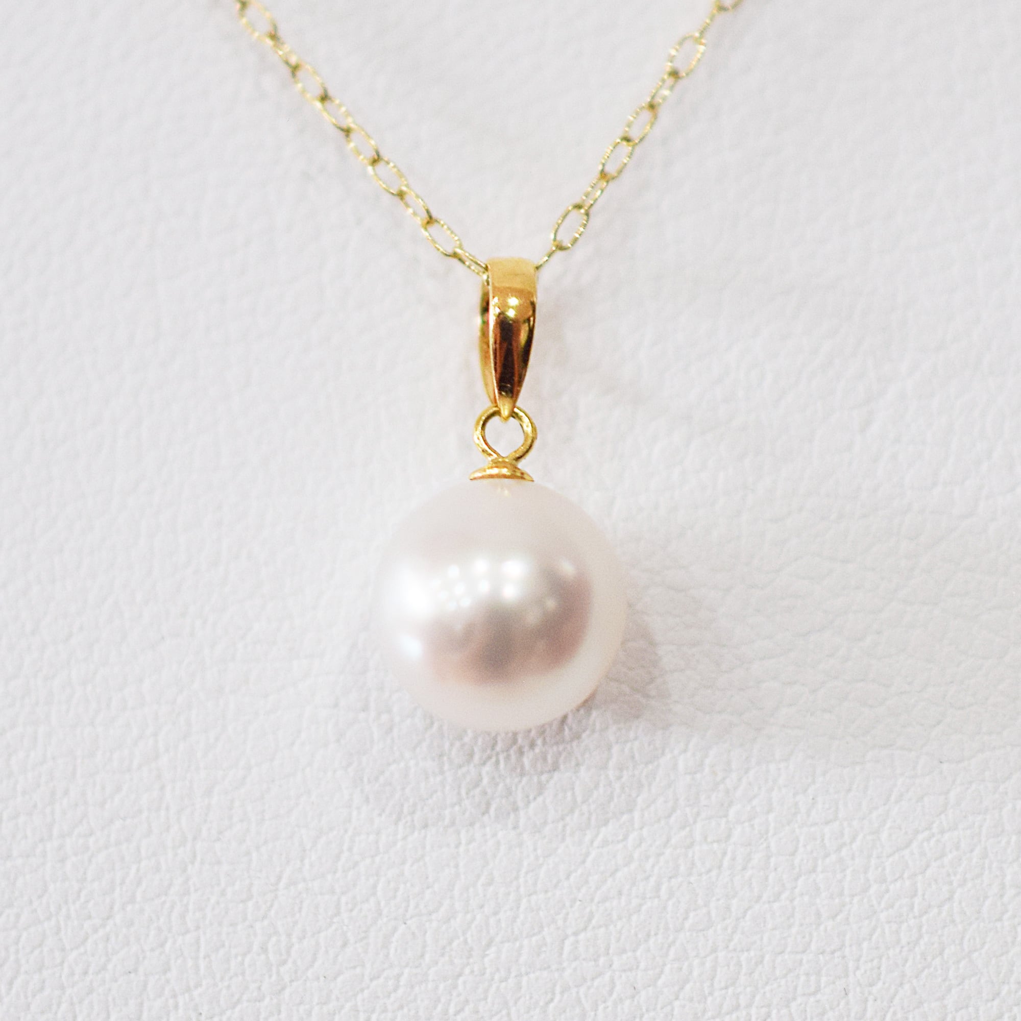 【希少/大珠】本真珠 パール ネックレス 9.5-10.5mm ビーンズ金具 pearl641］7.5mm - 8mm ホワイトピンク ペンダント ネックレス あこや