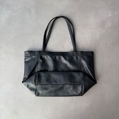 Eco leather maxi tote bag/black