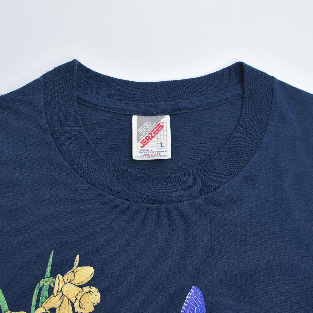 90s USA製 JERZEES ジャージーズ シングルステッチ フラワー