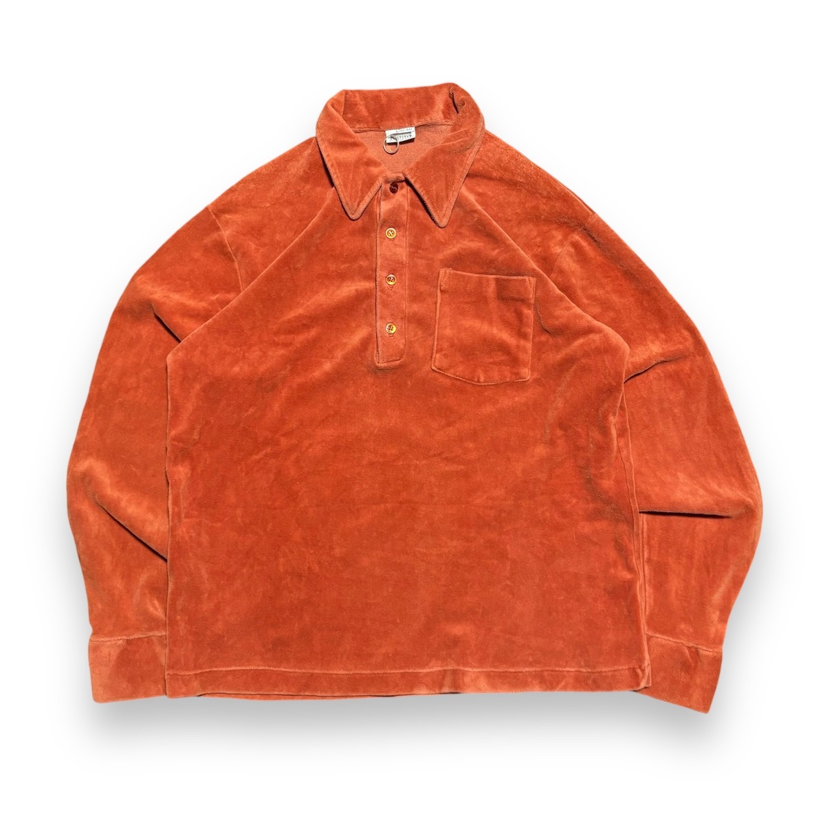 60s montgomery ward velours L/S polo shirt Tyrol used clothing store