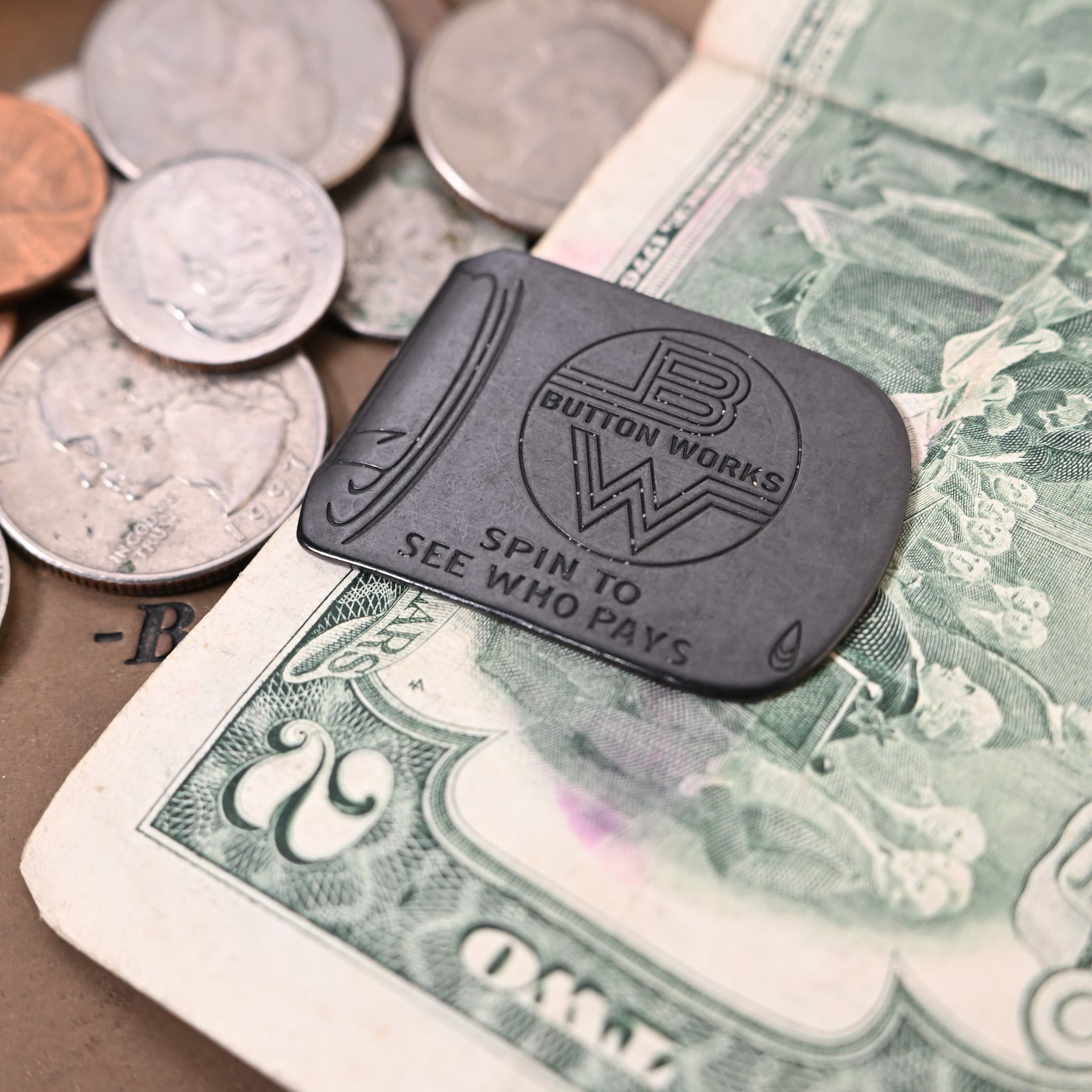 Button Works BW Black Line You Pay Money Clip | Button Works Store