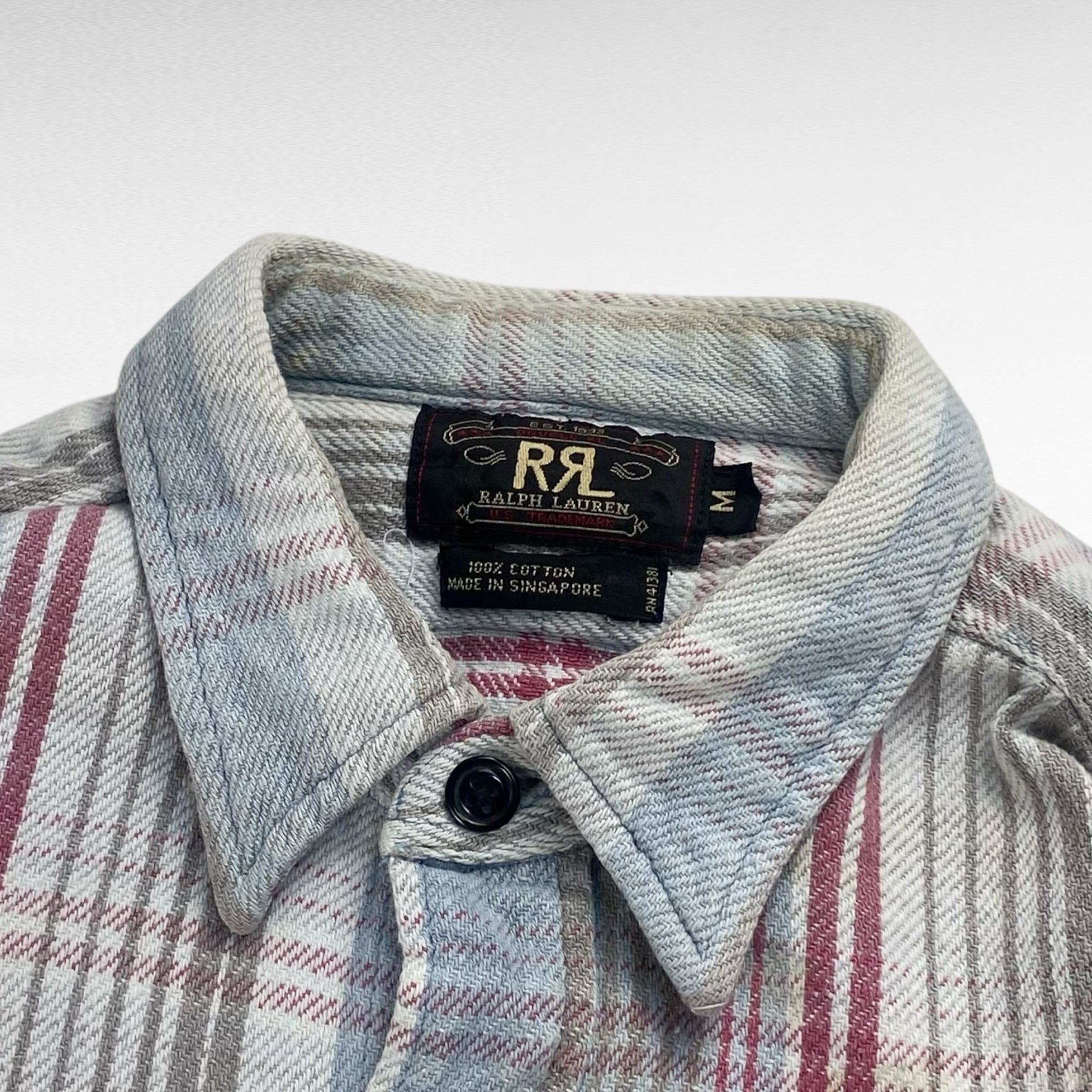 90's】 RRL ラルフローレン ヘビーネルシャツ チェック柄 三ツ星タグ M
