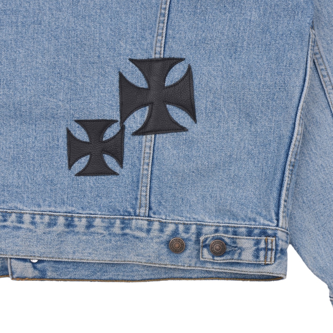 【mind seeker】Vintage Remake Iron Cross Patch Denim Jacket - 16