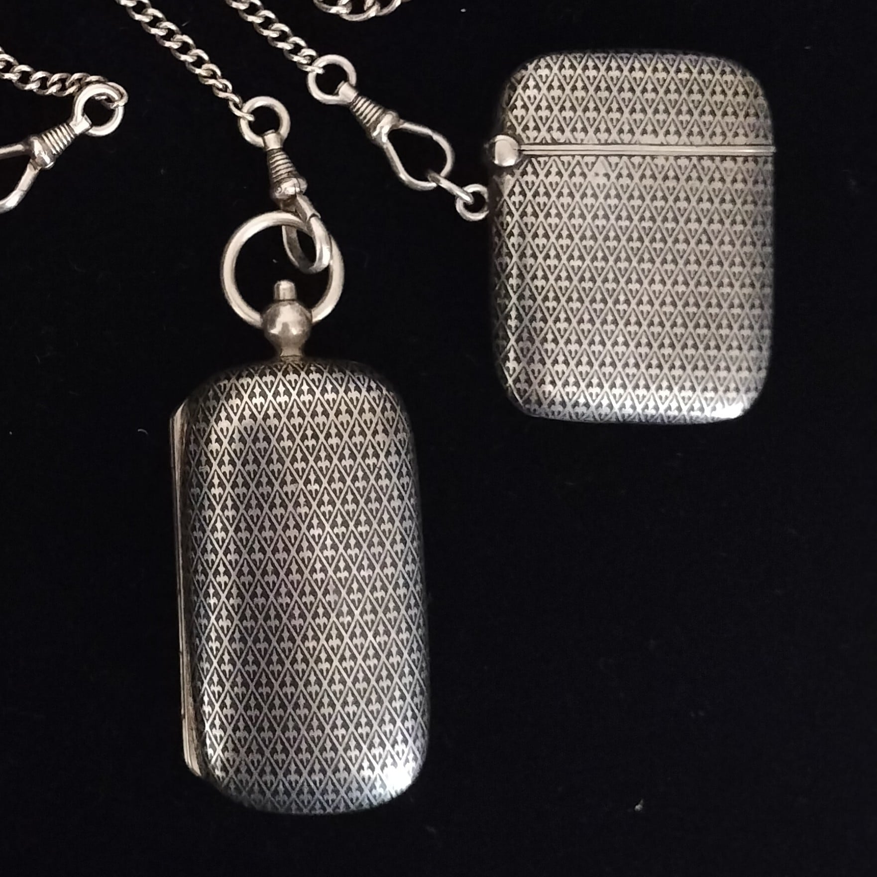 Antique RARE Men's Chatelaine Silver Niello | Antico