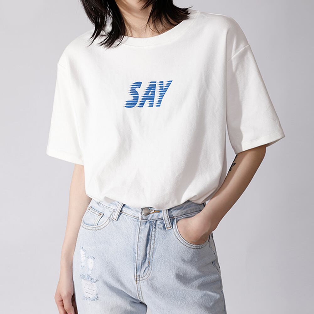 ロゴ Tシャツ レディース 韓国 半袖 トップス 春 夏 大人 カジュアル おしゃれ シンプル かわいい 大きめ Ritz Chic