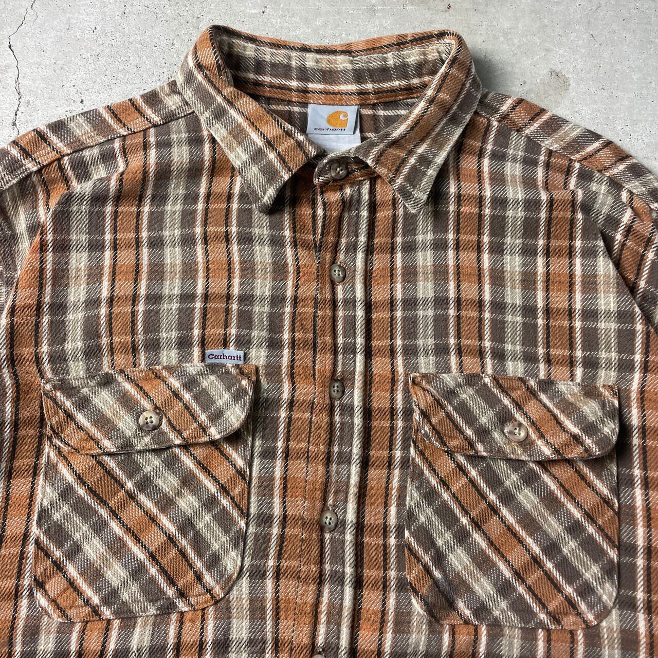80年代〜 Carhartt カーハート 長袖 ヘビーネルシャツ チェックシャツ