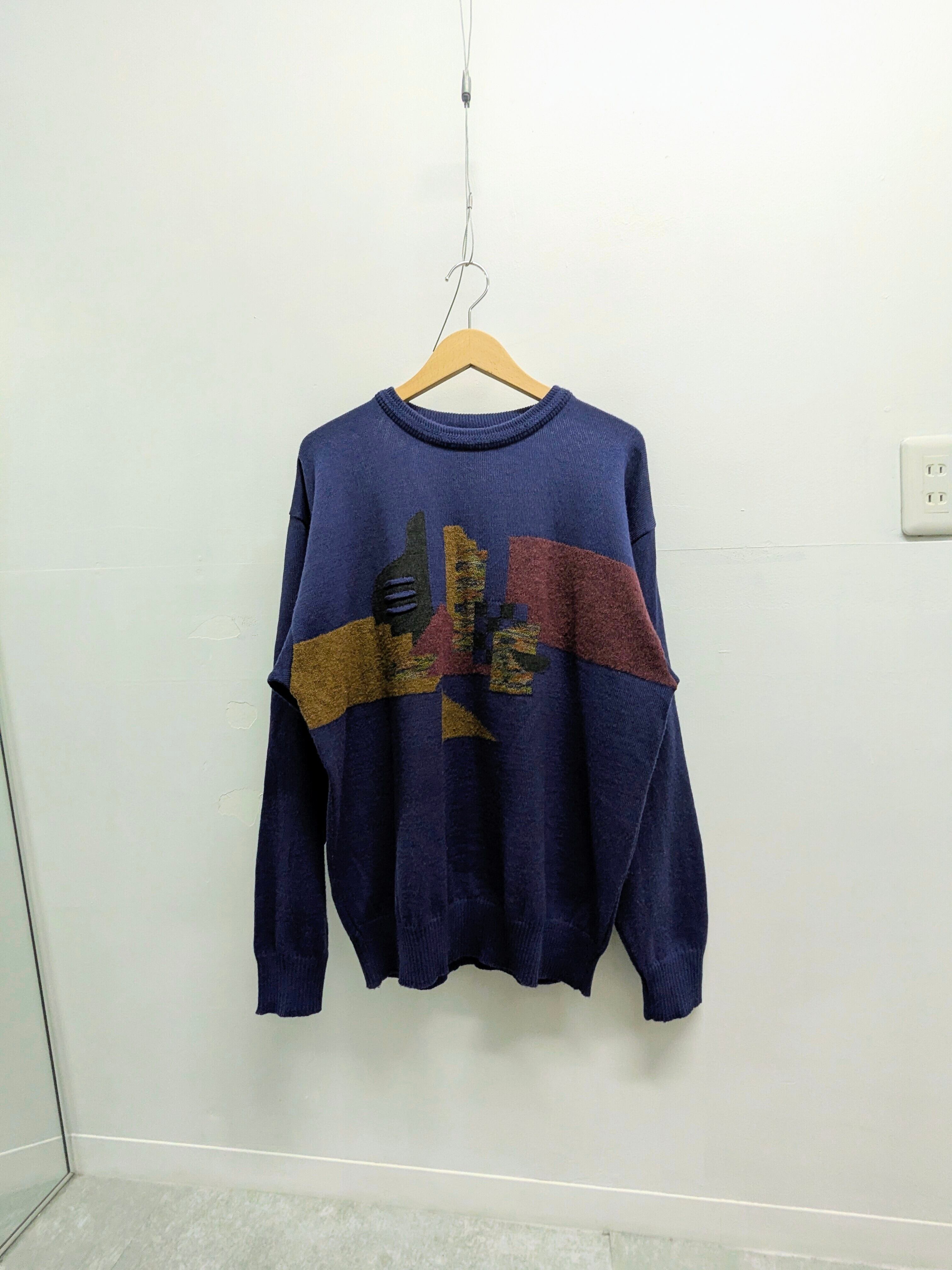 Shetland Wool V-neck Melange Sweater | tokiclothing