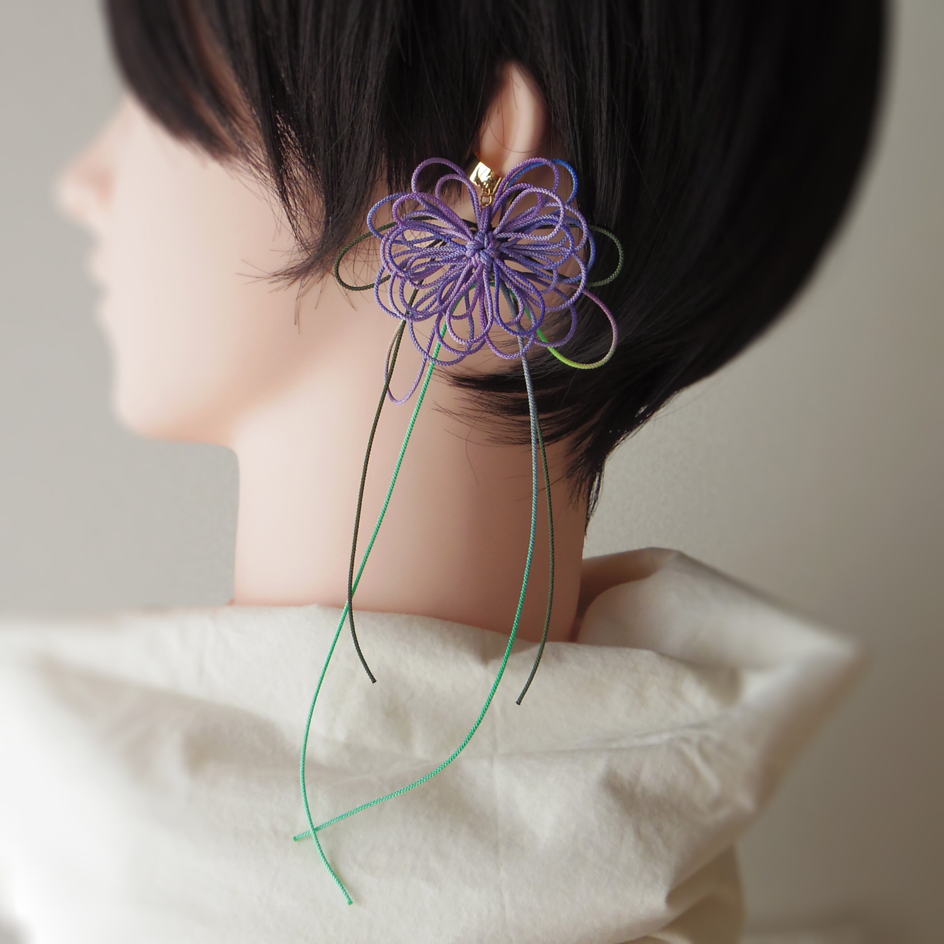 かたっぽイヤーカフ「ハナメグル・囀」