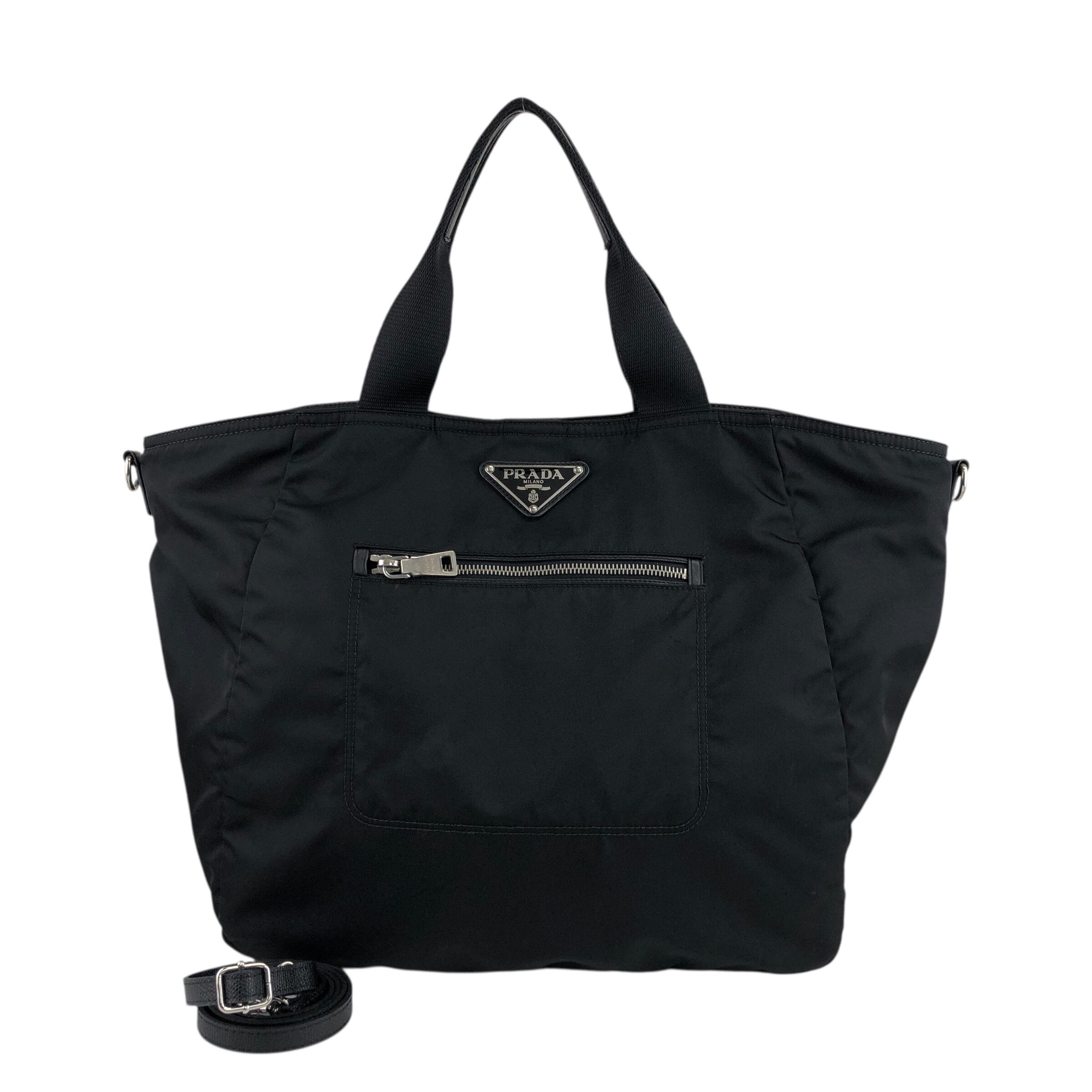 PRADA プラダ トートバッグ ブラック トライアングルロゴ ナイロン