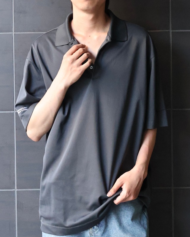 grey relax fit polo shirt