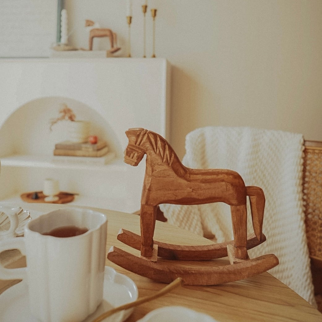 Wooden Rocking Horse Ornament | Evelyn HOME ACCESSORY | INTERIOR