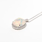 ウォーターオパール ネックレス Pt / 5.240ct / DA 0.420ct