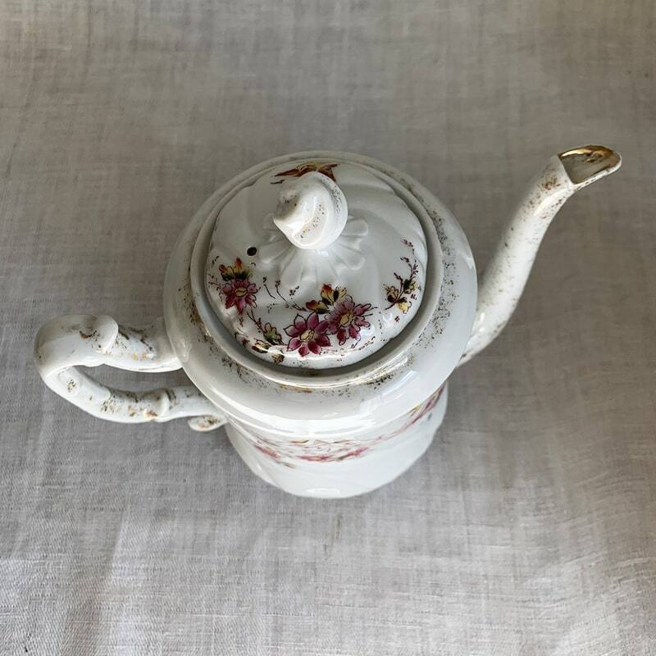 リモージュ ティーポット 野花に小鳥 大きなミルクピッチャー Limoges 18TWa1