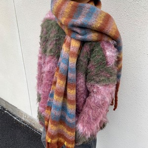 マルチカラーボーダーマフラー　1072