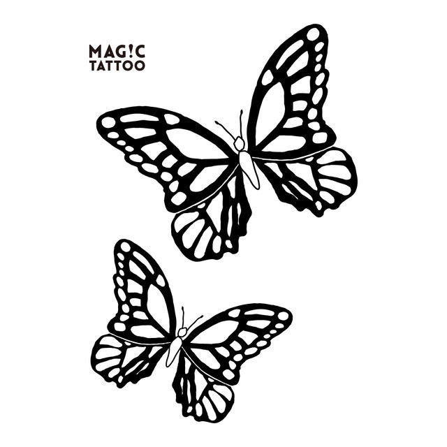 No.187_Two butterflies_F / 2週間肌を染める MAG!C TATTOO,マジックタトゥー,消えるタトゥー,ジャグアタトゥー