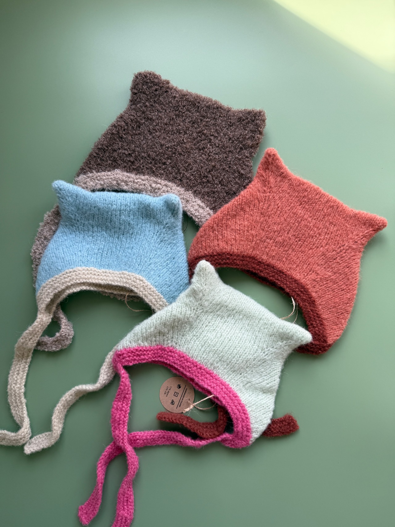 【HAKONIWA PRODUCTS 別注】pixie hat / Bicolor Kitty hat / BLUE×DARK ECRU