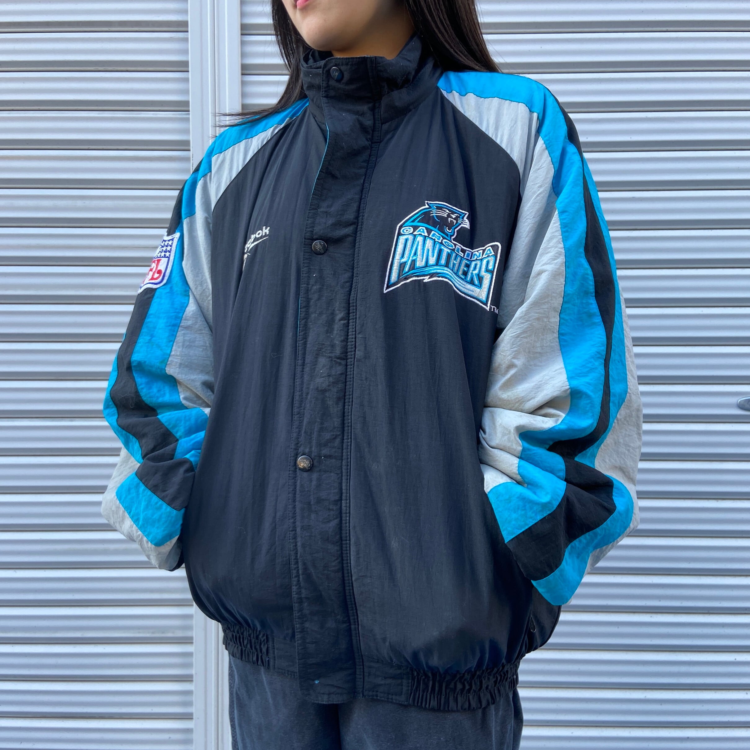 80s 90s Reebok リーボック NFL ナイロンジャケット ブルゾンL