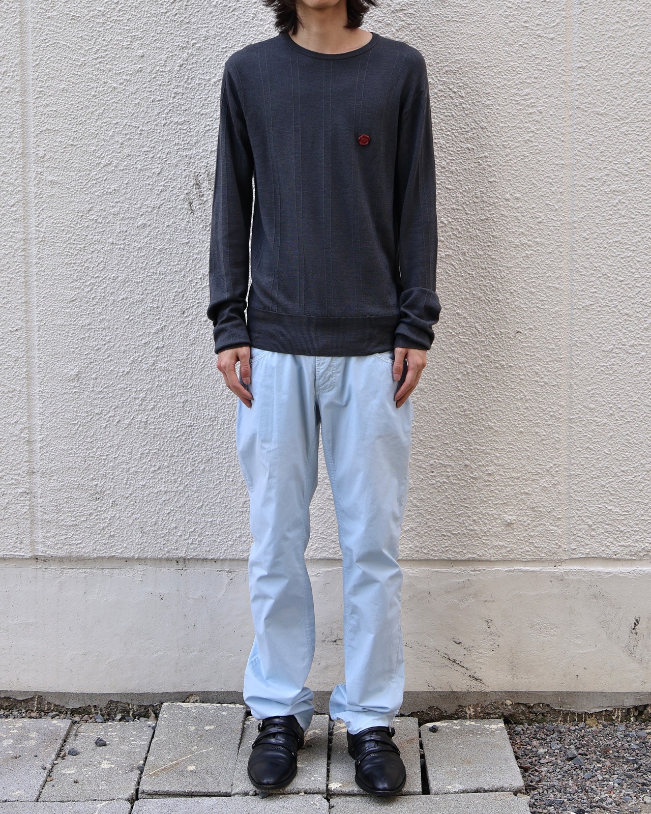 【VIKTOR&ROLF】grey logo design knit