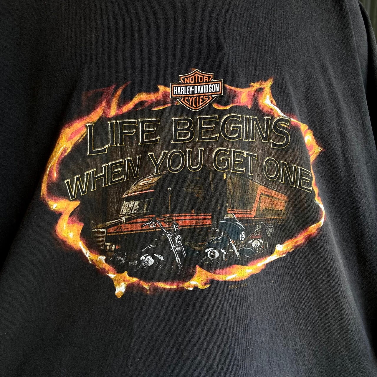 ハーレーダビッドソン Harley-Davidson 両面プリント モーターサイクル バイクTシャツ メンズM /eaa354575