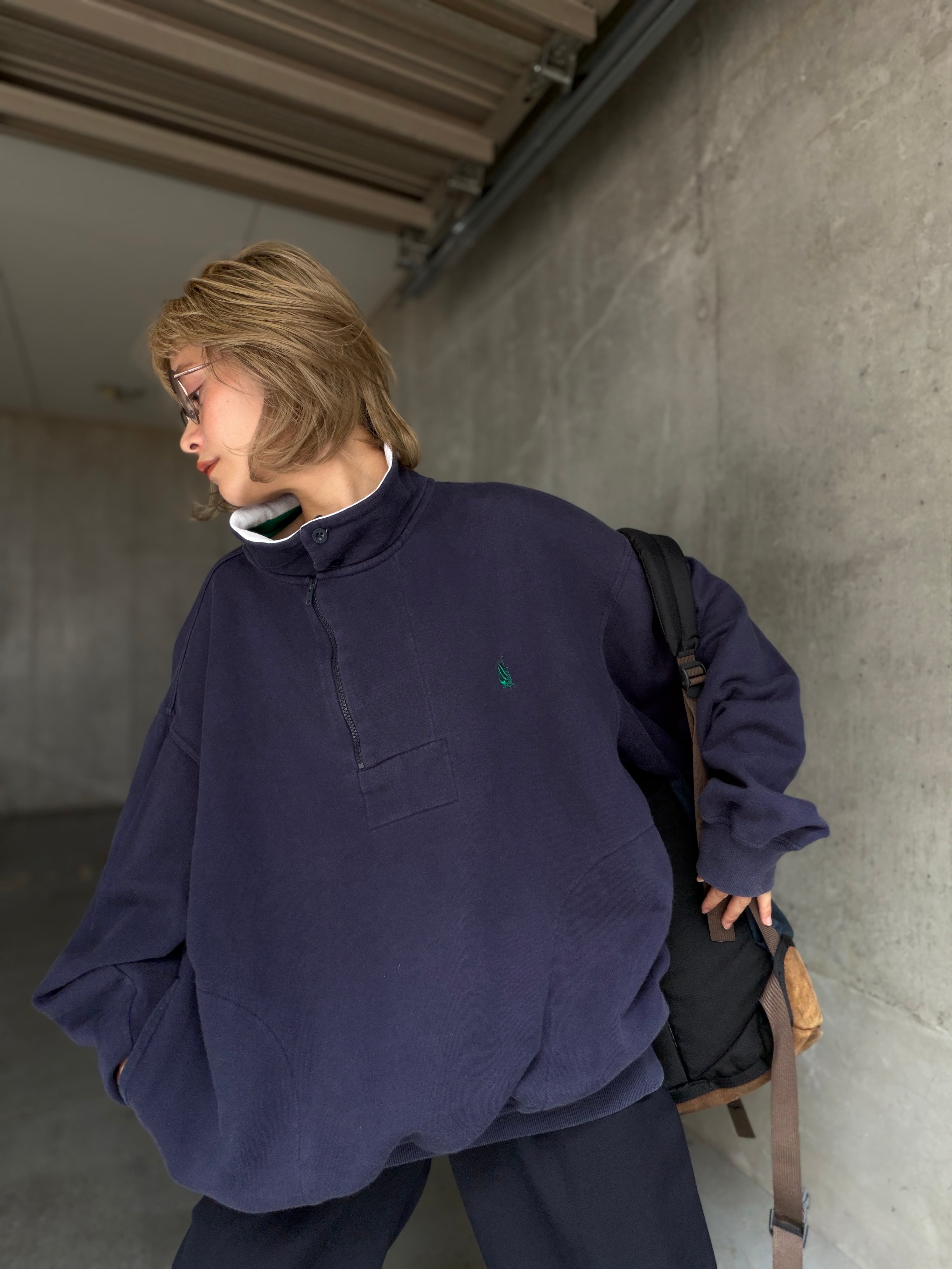 (CS2534)90‘s Nautica half zip sweat