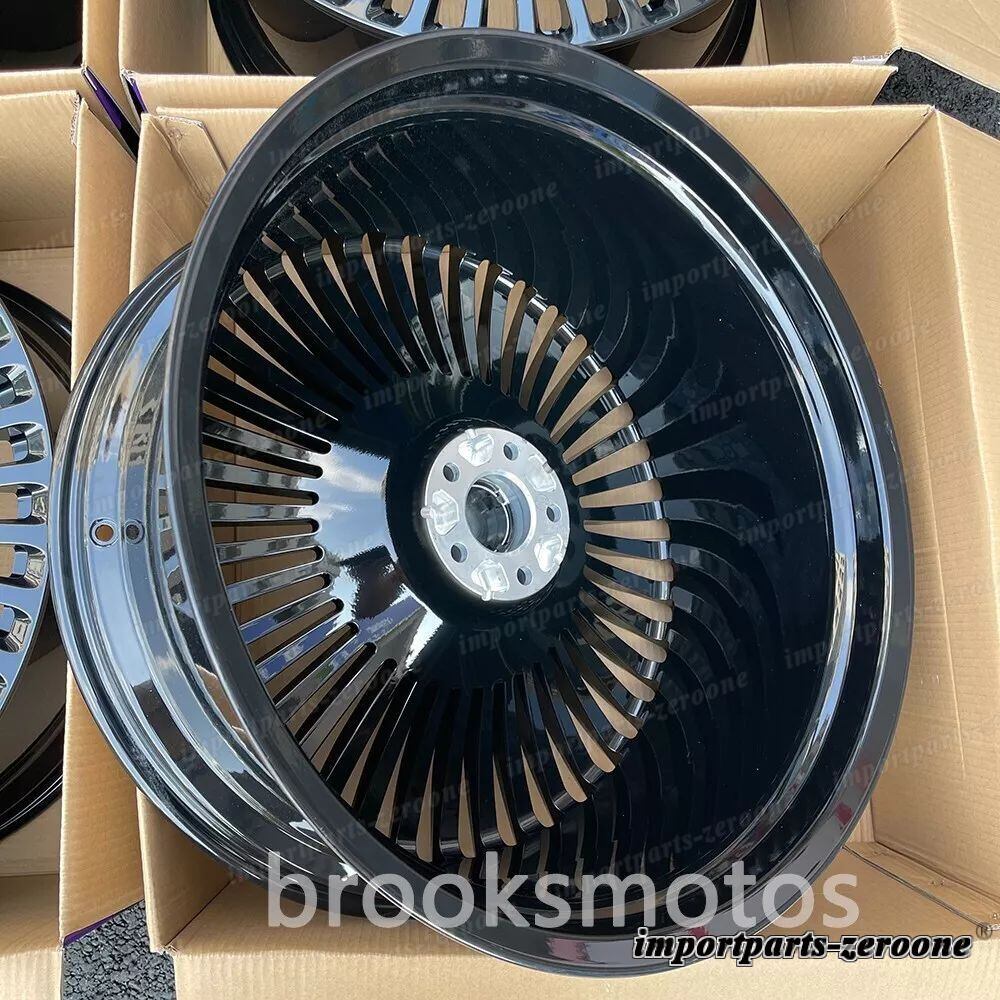 【まる】 22インチグロスブラックマルチスポークスタイル鍛造ホイールベン