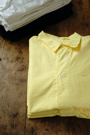 Swedish Army Grandfather Shirts 2button / Lemon