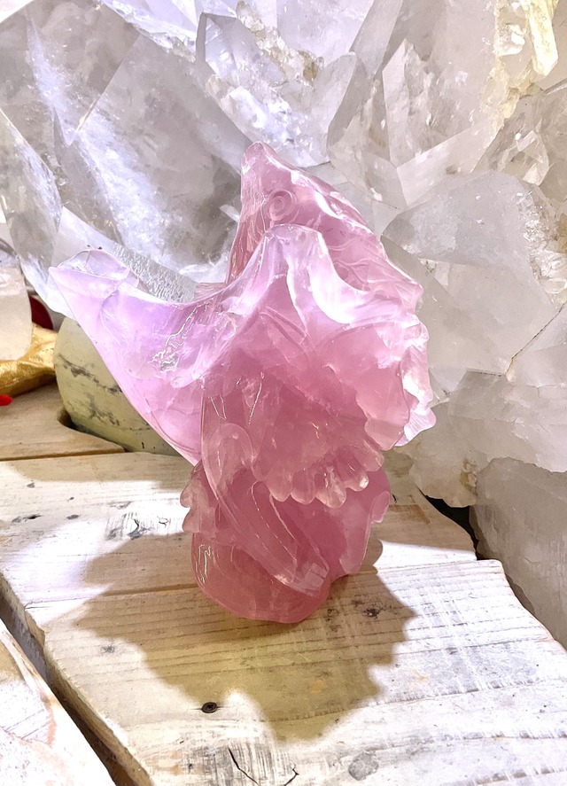 【SALE訳あり】開運！上昇運！鯉の滝登り　ローズクォーツ