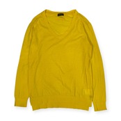 NAPAPIJRI ナパピリ Vネック ハイゲージ コットン 長袖 ニット セーター S/イエロー レディース 薄手