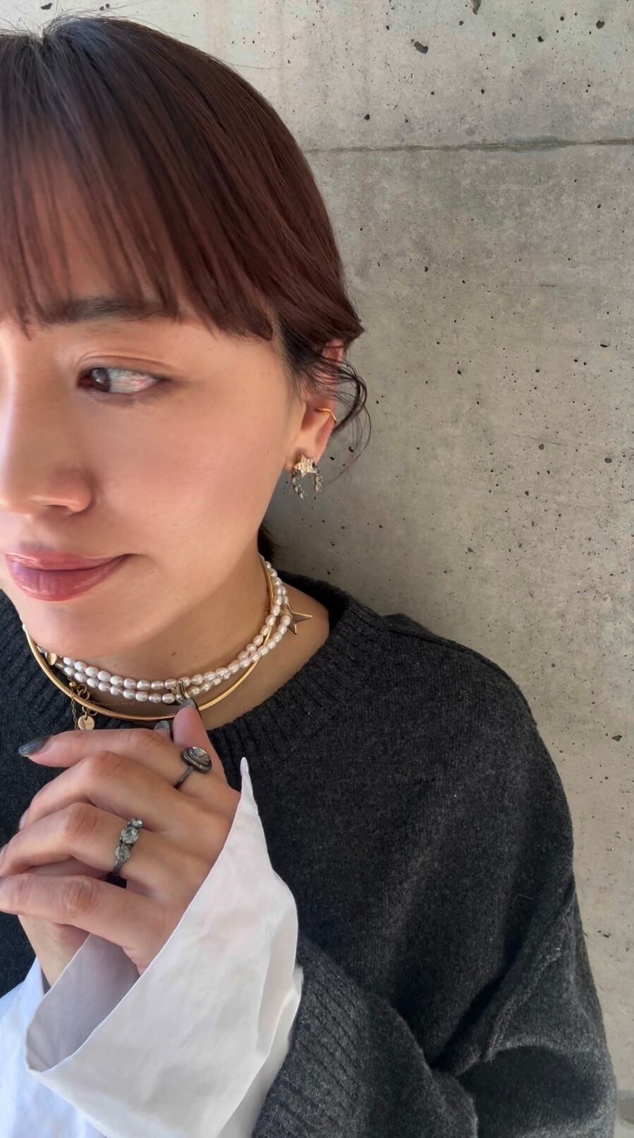 Water Pearl Shuriken Necklace | BLEU FUME