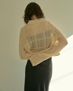 DU240523 mesh knit cardigan shirt【残り僅か】