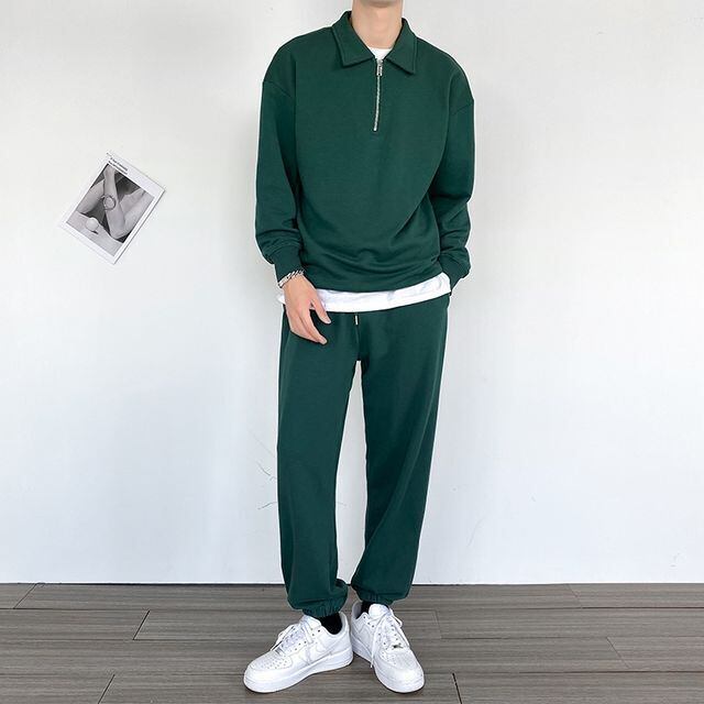 予約販売】メンズ セットアップ ジップアップ スエット 上下セット