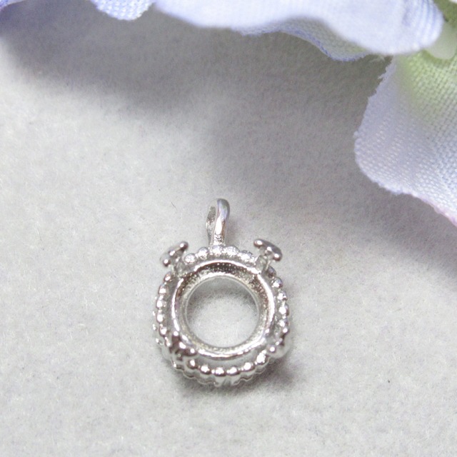 6㎜  バタフライ4爪 S925 ペンダント セッティング SV