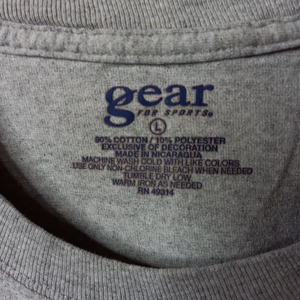 gear クルーネック　プリントTシャツ　半袖　カレッジ　MLB　グレー　L
