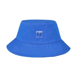 送料無料【HIPANDA ハイパンダ】男女兼用 バケットハット 帽子 UNISEX BUCKET HAT / BLUE ・ WHITE