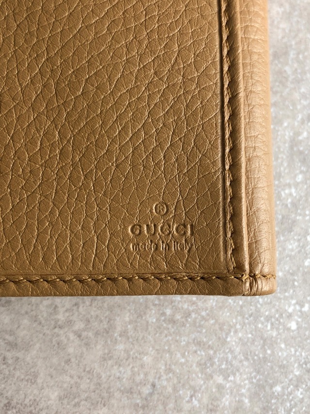 GUCCI グッチ 財布 ベージュ バンブー レザー 長財布 2つ折り vintage ヴィンテージ オールド kj6mc3