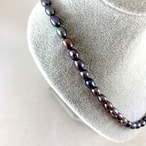 バロックパールネックレス ロングナゲット小粒mix black Baroque　留め具国内交換済み