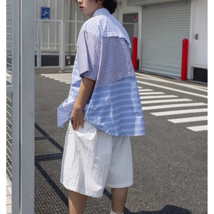 Wide leg mid length shorts 1021