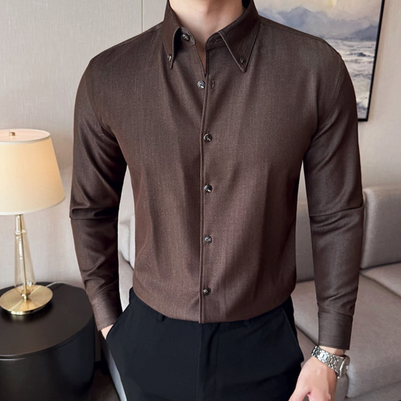 ファッショナブル スリムフィット シャツ 3色 11339