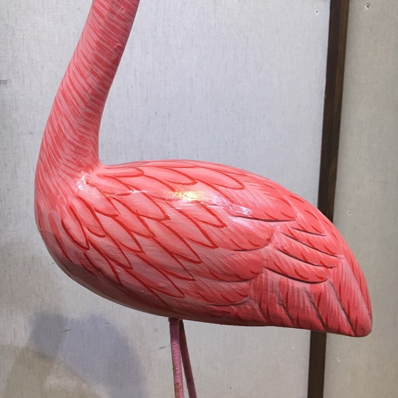 木製フラミンゴ 77cm 鳥のオブジェ インテリア バリ雑貨 アジアン雑貨