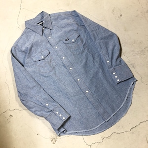 ⊕1970'S WRANGLER CHAMBRAY WESTERN SHIRT