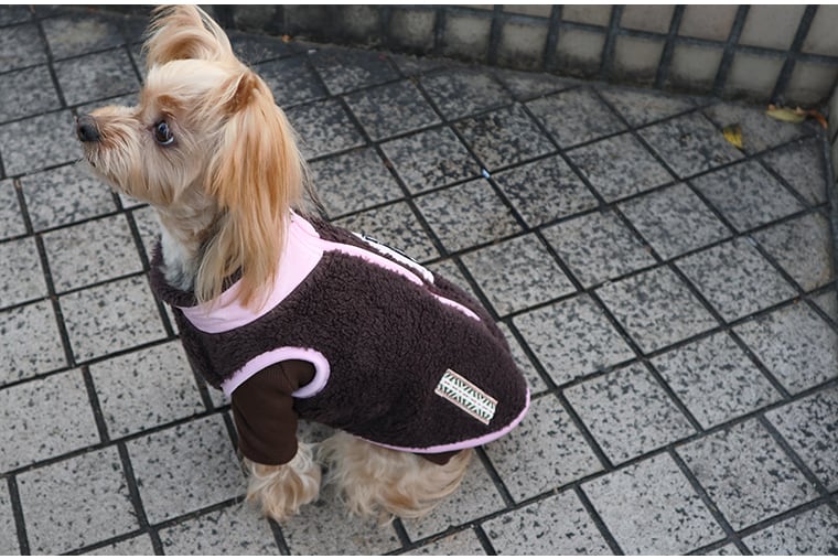 【SALE】もこもこフリースベスト S 〜 XL 4color  /  犬服 犬 VEST 袖なし ファスナー 冬 犬の服 アウター 暖かい 小型犬 中型犬 ドッグウェア