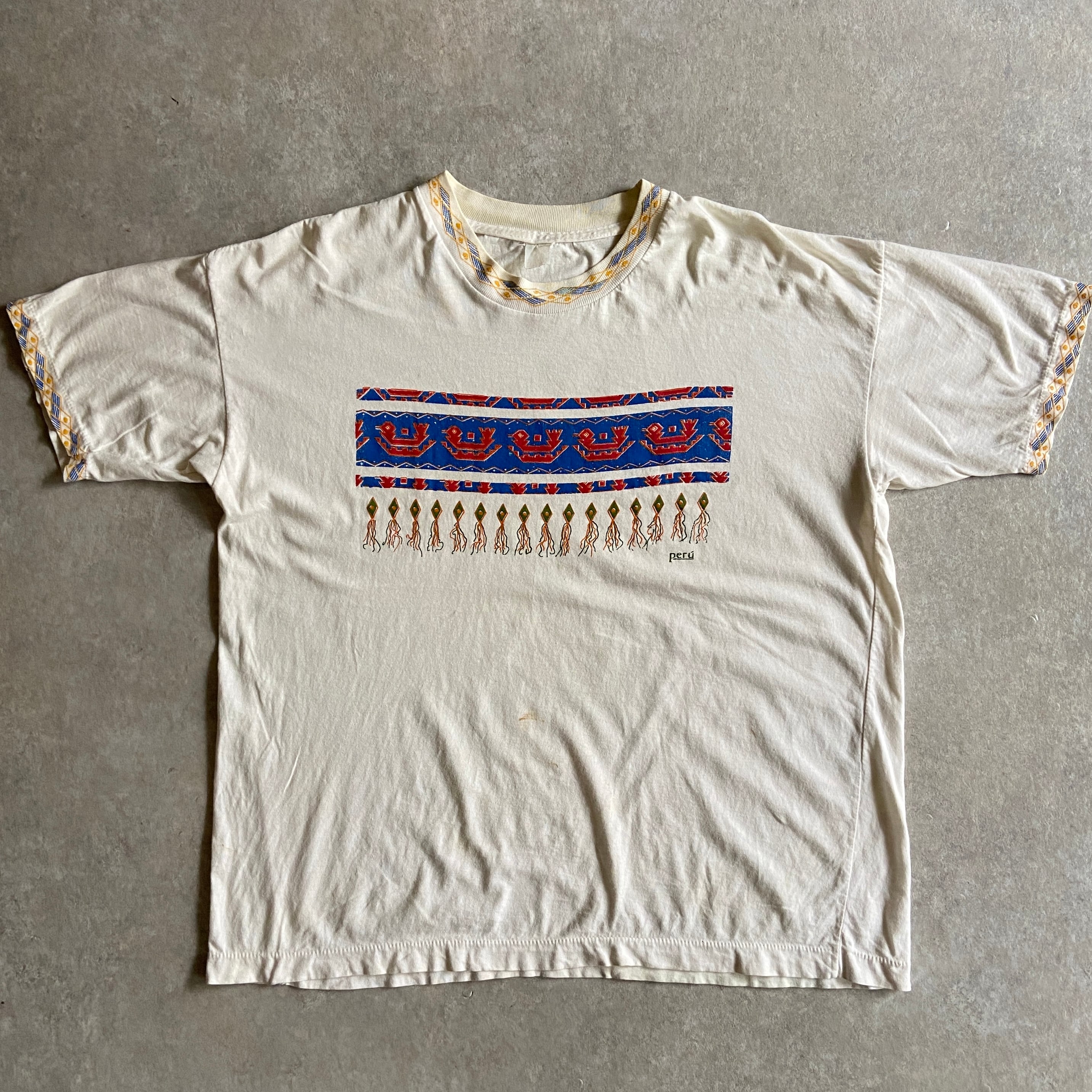 1980s Peru Native Pattern Tee L位 H561